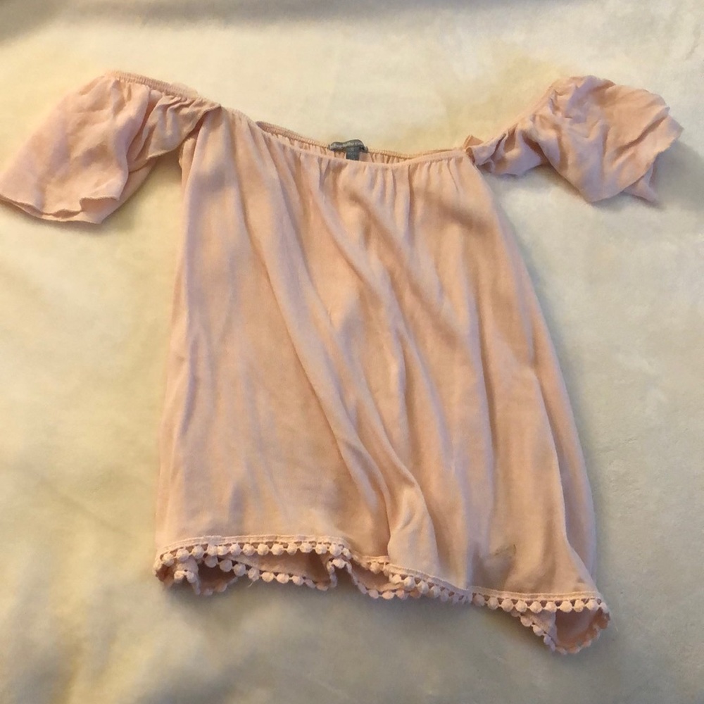 Pink off the shoulder blouse